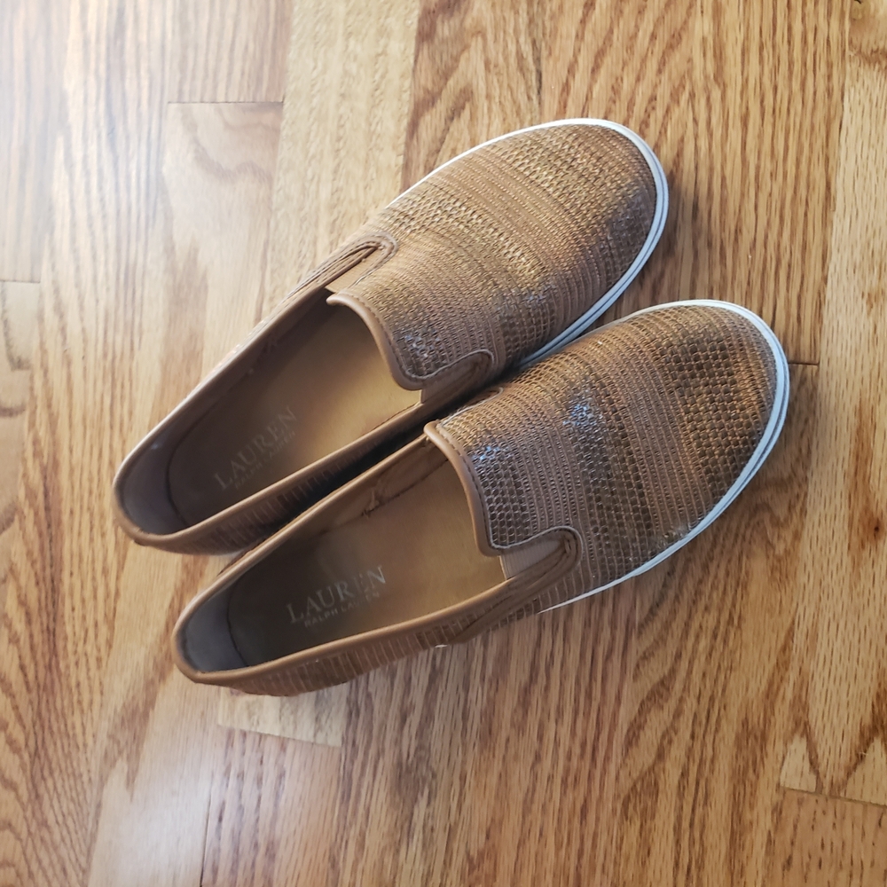 Lauren Ralph Lauren Brown Slip-On Sneakers Size: 6.5 B